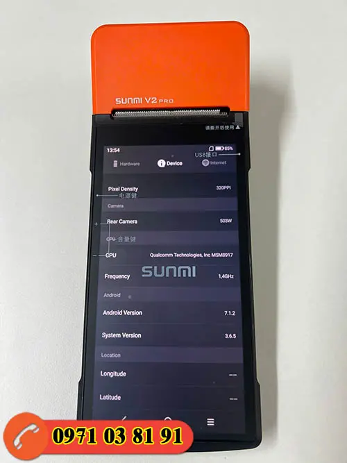 Máy Tính Tiền Cầm Tay Sunmi V2 Pro Like New - Ảnh 4
